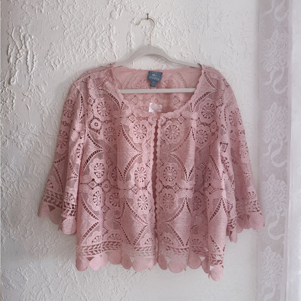 🦢 Lavender Rose Lace Cape Cardigan Romantic Academia Cottagecore Ethereal - Picture 5 of 10